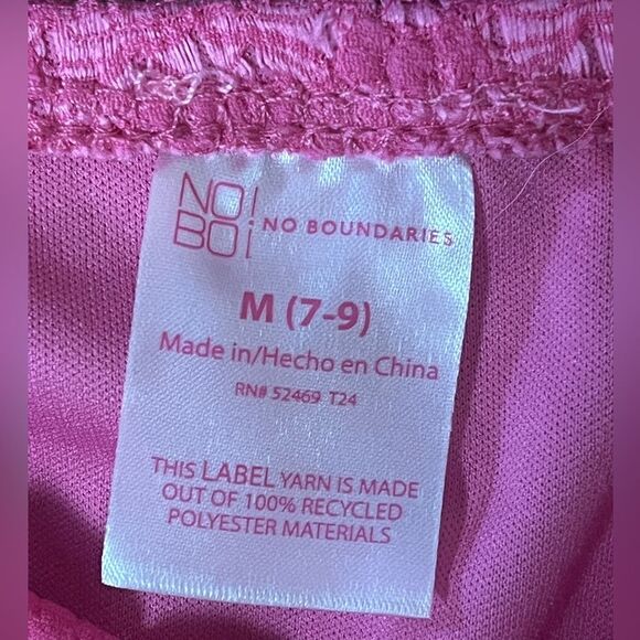 No Boundaries Pink Mid Length Floral Lace Pink Fuchsia Dress Sz M (5-7) - Picture 3 of 5